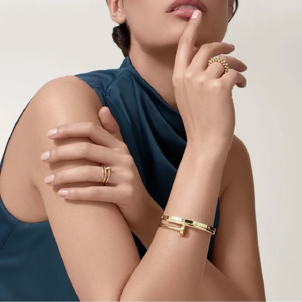 Generic Nail Cuff Bangle Bracelet in Gold